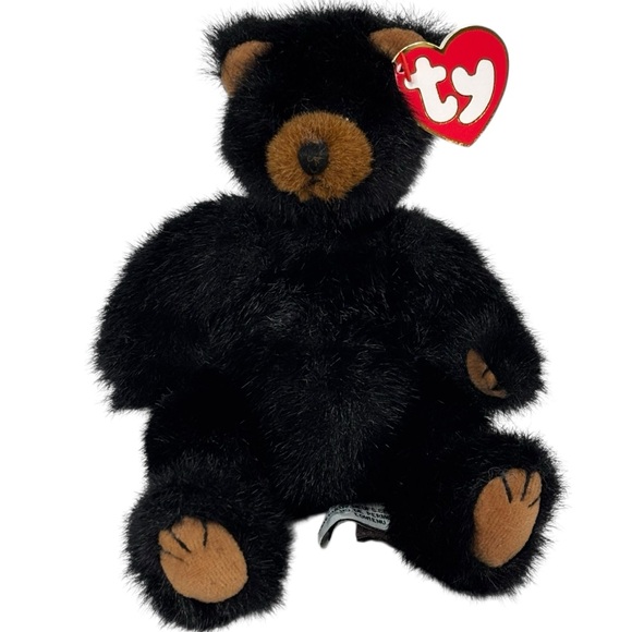 Ty 1993 Ivan Grin & Bear it 9” Bendable Black Bear Plush with Removable Outfit - Picture 4 of 9
